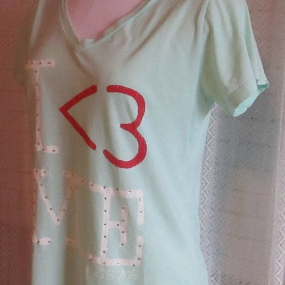 Miss Me Turquoise 'I <3 Me' Tee - Picture 3 of 4